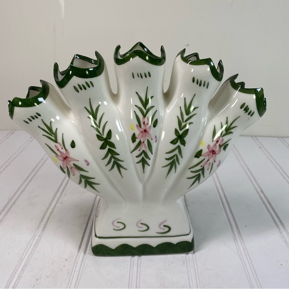 Vintage Five finger fan ceramic bud vase - Picture 3 of 7